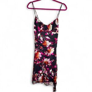 Rampage Vintage Y2K Floral Babydoll Mesh Slip Dress Size Large Made in USA